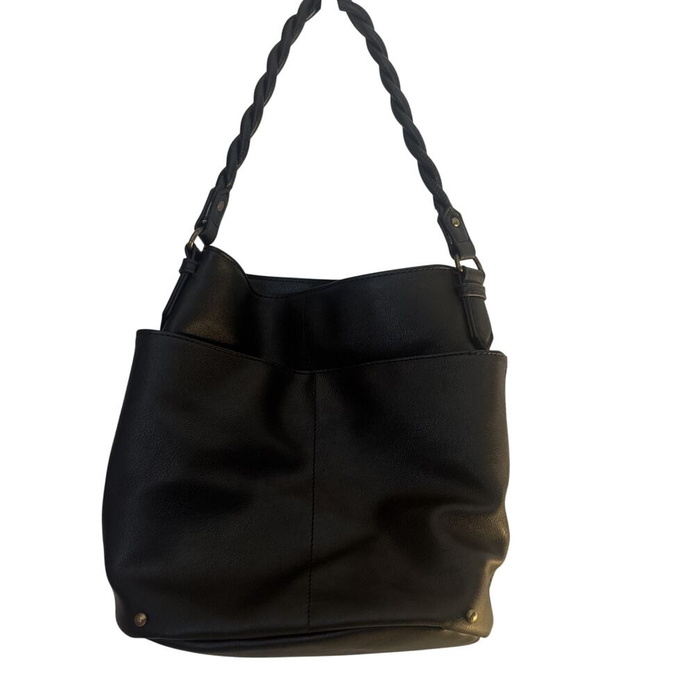 Women’s Black Purse With Braided Strap